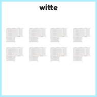 WITTE 8pcs COB Connector, Solderless COB LED Strip Light Connector, Durable Transparent L Shaped Con