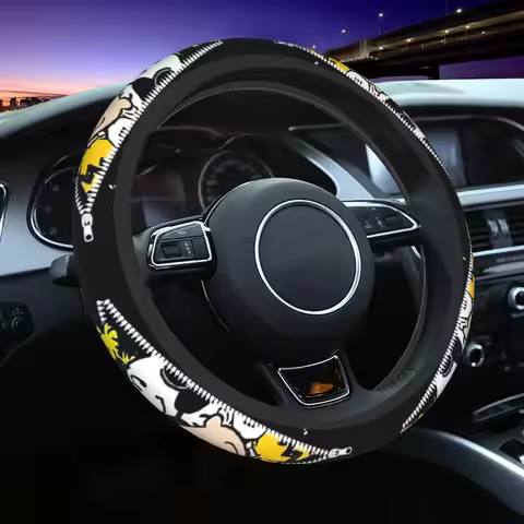 37-38 Car Steering Wheel Cover Peanut Snoopys Cartoon Elastic Car-styling Colorful Car Accessories