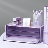 INS Morandi A4 File Cabinet Student Dormitory 3-Layer Small Object Drawer Makeup Jewelry Lipstick Desktop Storage Box