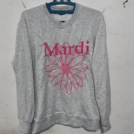 Crewneck Mardi abu abu bordir