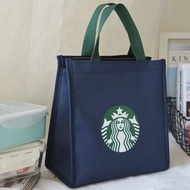 [Free Shipping] Starbucks Tote Bag Japanese Style Insulation Portable Lunch Bag Oxford Cloth Lunch Box Bag Insulation Bag Lunch Box Bag Fresh-keeping Bag Work Small Bag