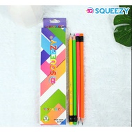 2B Squeezy Pencil STABILO PK2B-SQ301 + ERASER 1 Box contains 12 Pcs