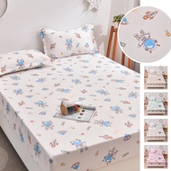 Fresh design bed sheet small flower cheap bedsheet pillowcase mattress protector single bed queen size sheet famliy size bed blue/green design