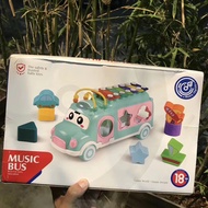 Music Bus Huanger With Percussion Piano & Matching Blocks Education Toy