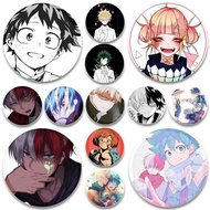 Todoroki Shoto Ochaco Uraraka Cartoon Brooches Midoriya Izuku Bakugou Katsuki Anime Badge Round DIY 