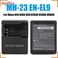 [MYTHIS] Camera Battery Charger Rechargeable LED Indicator Durable EN-EL9 Power Adapter for Nikon D4