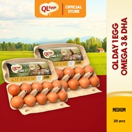 QL Omega 3 & DHA Egg - Medium 20pcs Fresh Egg Farm Fresh Egg Telur Segar