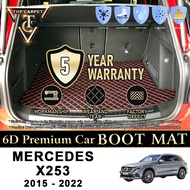 Top Carpet MERCEDES GLC-CLASS X253 ( 2015- 2022 )Car Boot Mat PU Leather Cargo Mat Trunk Carpet Boot