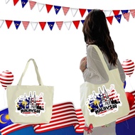 HOT!! Beg Tote Hari Kebangsaan Malaysia Bercetak Beg Hari Kemerdekaan Malaysia Beg Tote Bendera Mala