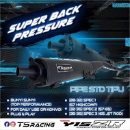 TS RACING EXHAUST MUFFLER EXZOS SUPER BACK PRESSURE 28MM 32MM 35MM 38MM 42MM Y15 Y15ZR YSUKU
