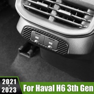 For Haval H6 3rd Gen 2021 2022 2023 GT DHT-PHEV Stainless Car Rear Armrest USB Charging Port Decorat