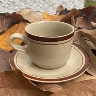 Get 12pcs (6cup & 6saucer) Brown/Lucky Cup Set Chocolate/Tea Cup Set/Aesthetic Ceramic Coffee Cup