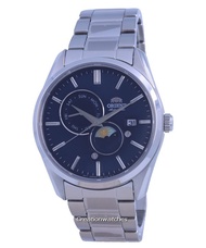 [CreationWatches] Orient Contemporary Sun Moon Blue Dial Automatic Mens Silver Stainless Steel Bracelet Watch RA-AK0308L10B