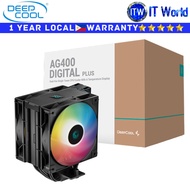 Deepcool CPU Cooler PC Fan AG400 Digital Plus Black Dual-Fan Single Tower (R-AG400-BKADMP-G-1) | itw