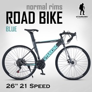 UtanKing™ 26” Inch Racing Bike MTB Road Bike 21 Speed Gear Roadbike Double Disc Brake Basikal Gunung Bicycle Viral Bikes