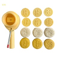 （High discounts）royalking.sg Multiple Designs Mooncakes Hand Press Molds for Home Bakers and Dessert