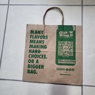 wingstop paper bag tas kantong belanja kertas