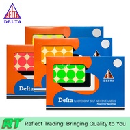 Delta Round Fluorescent Sticker Labels - 25mm Diameter