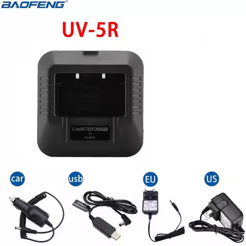 Baofeng UV-5R Radio EU/US/USB/Car Battery Charger For Baofeng UV-5R DM-5R Plus Walkie Talkie UV 5R H