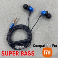 Headset Handsfree Super Bass Original X65 Biru For Xiaomi Redmi 9 7A 9A Note 9 Poco M3 Note 9 Pro No