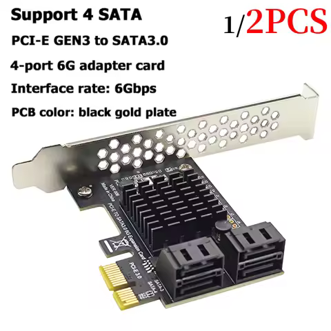 4 Port SATA III PCIe Expansion Card 6Gbps SATA 3.0 to PCI-e 1X Controller Card PCI Express Adapter A
