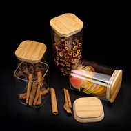 【Art Living】Square Shape Sealed Glass Container Spice Jar Glass Storage Jar Air Tight with Lid 方形密封玻