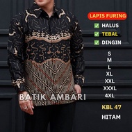 Baju Batik Pria LAPIS FURING Kemeja Batik Lengan Panjang STANDAR JUMBO XXXL 4XL Batik Ambari KOL 2