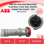 ABB 63A 4PIN/5PIN INDUSTRIAL PLUG/WALL PLUG/ WALL SOCKET/ CONNECTOR SOCKET - IP67