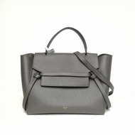 CELINE Belt鯰魚包Mini28灰色牛皮金扣肩背包