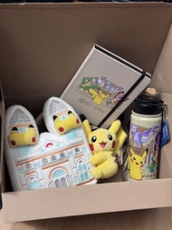 Pokemon Pikachu Bundle - tote bag, Plush, Notebook, Water Bottle 寵物小精靈 寶可夢 比卡超 皮卡丘 英國倫敦自然歷史博物館 水樽 筆記