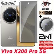 Vivo X200 Pro 5G 2024 Full Cover Private Tempered Glass Anti-Spy Screen Protector For VivoX200Pro Vi