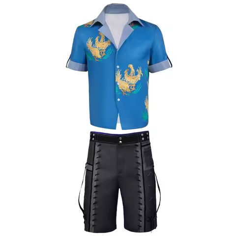 Game Cloud Strife Cosplay Costume FF7 Unisex Casual Shirt And Shorts Set Cloud's Beachwear Men's Swi