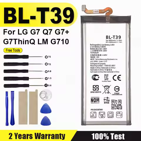 Original NEW BL-T39 Battery For LG G7 Q7 G7+ G7ThinQ LM G710 BLT39 3000mAh Smart Phone