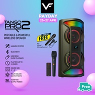 Vinnfier VF Tango Pro 2 150W Max Karaoke Potable Bluetooth Speaker with 1 Wireless Microphone USB Slot FM Radio