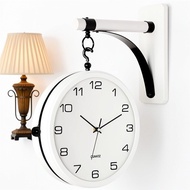 New Style Living Room Wall Clock Modern Simple Solid Wood Double-Sided Creative Mute Nordic Personal