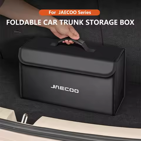 Car Leather Trunk Storage Box Foldable Carbon Fiber For JAECOO OMODA J7 J7SHS J8 JAECOO J5 J9 Organi