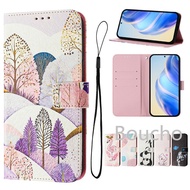 For OPPO Reno 8T 8Z 9A 8 Lite 9 10 Pro 4G 5G Painted Case Leather Wallet Card Slots Flip Cover Cellp