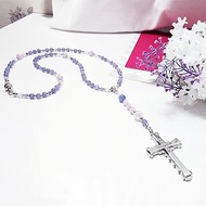丹泉石 貓眼 紫鋰輝 玫瑰念珠 天主 聖物 十字架 項鍊 單品