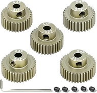 5Pcs 64P Aluminum Alloy Pinion Gear Set 3.175mm 31T 32T 33T 34T 35T Motor Pinion Gear W/ M4 Screw an