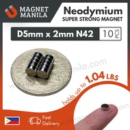 Magnet Manila 10 Pcs D5mm X 2mm Neodymium Magnet N42 Super Strong Earth Permanent Disc Round