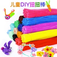 ลวดกำมะหยี่ 100เส้น แบบขนฟู งานหัตถกรรม งานฝีมือ DIY ขนาด 6mm x 30cm  ขายแบบคละสี