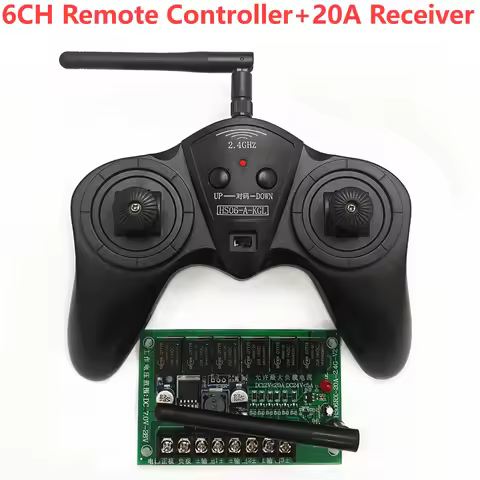 New 2.4G Transmitter 6CH Remote Controller DC 6V-15V Large Power Receiver Radio System for DIY RC Bo