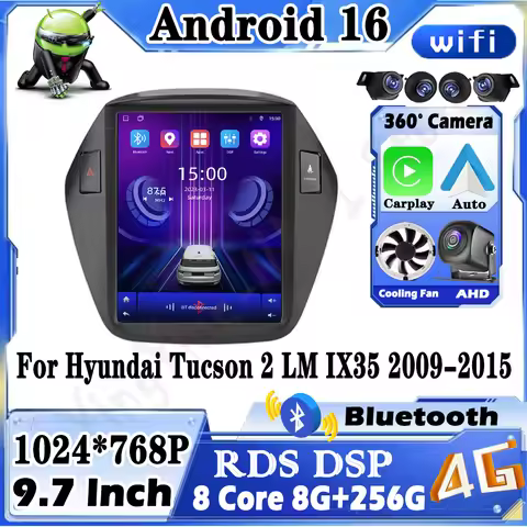 9.7 Inch For Hyundai Tucson 2 LM IX35 2009-2015 Android 16 Auto Car Radio Multimedia Player GPS Navi