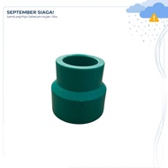 HIJAU LESSO - Reducer Socket PPR 63x40 mm 2x1 1/ 4 Inch Sock Fitting Green Pipe Hot Water 71457