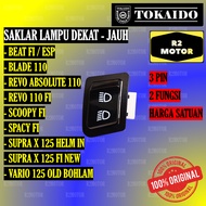 TKD TOMBOL SAKLAR LAMPU DIM DEKAT JAUH 3 TITIK BEAT BLADE REVO ABSOLUTE SCOOPY SPACY SUPRA X 125 HEL