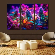 Marijuana Wall Decor Cannabis Prints Wall Art Large Wall Art Canvas Artwork Wall Decor Multi Panel W