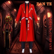 เสื้อผ้าชุดเล่นบทบาท Dan Te Dante สำหรับผู้ชาย ความยาวปกติ สีแดง เสื้อผ้าชุดเล่นบทบาทสุดเท่จากบริษัท