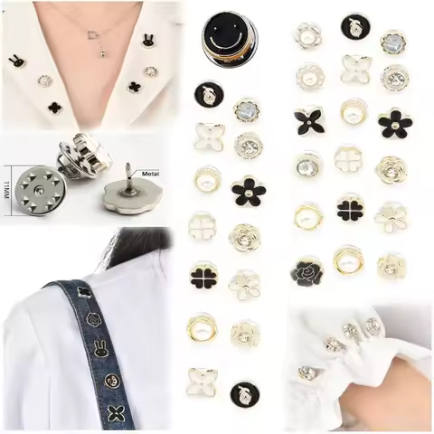 10pcs/Lot Button Brooch Prevent Accidental Exposure Buttons Brooch Pins Badge Cufflinks Button Detac