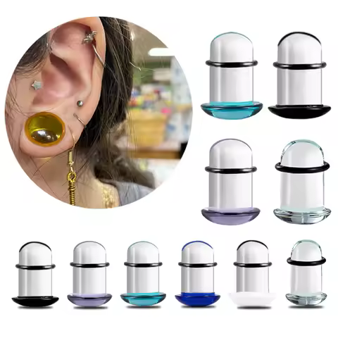 2pcs Glass Ear Gauges Stretching Kit Plugs Comfy Stretching Fashion Body Piercing gauge stretching k