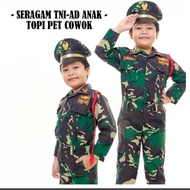 TNI Uniform for Children, Army Carnival, Latest Pocil Kindergarten Costume, One Set Baju Polis Kanak